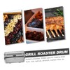 GRIRIW Grill Roaster Drum Rotisserie Basket Rotating Stainless Steel Oven