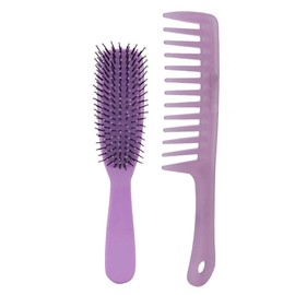 Smooth hair comb, Massage comb Large tooth comb, Nylon needle massage comb Antistatic hair brush comb, Hairdressing styling tools 2 pieces(purple)