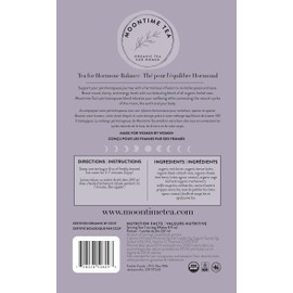 Moontime Tea Perimenopause Blend, Organic Women's Herbal Tea, Caffeine Free, 30 Bags, 2.1 oz