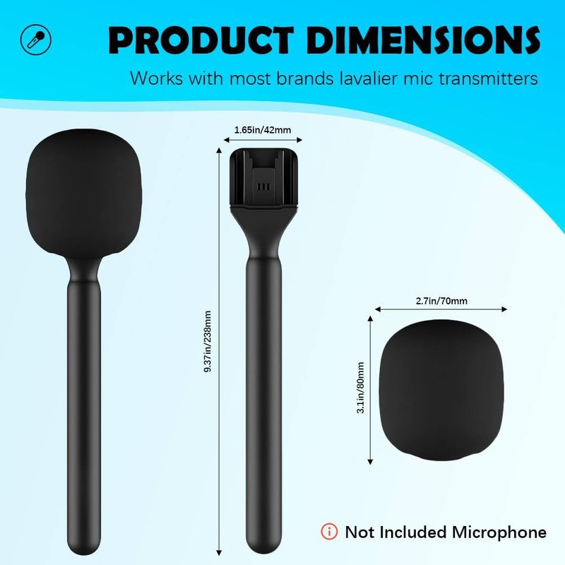 Jerilla Microphone Handle for DJI RODE Microphone Universal Interview Wireless
