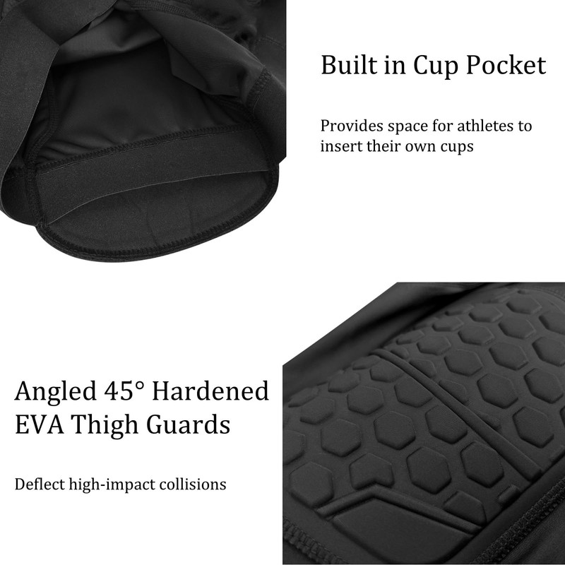 Topeter 5-Pad Football Girdle with Cup Pocket, Hardened EVA Thigh