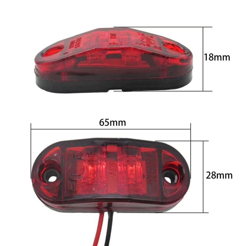 Zafina-UP 5x Red LED Marker Lights & 5x Amber LED