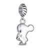 Cheerleader Girl Sport Dangle Bead Charm .925 Sterling Silver