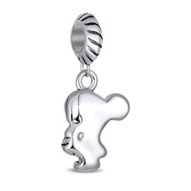 Cheerleader Girl Sport Dangle Bead Charm .925 Sterling Silver