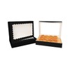 qiqee Auto-pop Up Black Cookie Box with Window 16x10.5x2.5 Inch