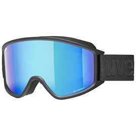 uvex g.gl 3000 CV – Ski Goggles for Men and Women – Contrast Enhancing – Enlarged Anti-Fog Field of View – Black Matte / Blue-Green – One Size
