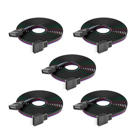 FCOB 5pcs/Pack 22AWG 5 Pin JST Male Female Plug LED Connector, 3.28ft(1m) Extension Cable for 5050 RGBW SMD LED Strip Light Without Soldering Controller Wire