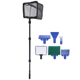 6 in 1 Aquarium Fish Tank Cleaning Tool Kit Net Brush Algal Scraper Gravel Rake Fork6 in 1 Tool