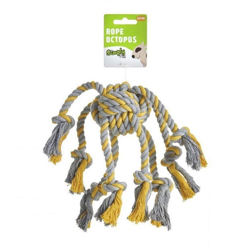 Sharples Rope Octopus Dog Toy (One Size) (Grey/Yellow)