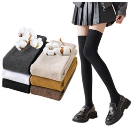 Laisve Women's Cotton Knee High Socks, Compression Over the Knee Socks, High Socks, 33.9 inches (86 cm), Cotton, Stretchy, Breathable, Beautiful Legs, Long Socks, Thigh-High Socks, Cute, Soft, For