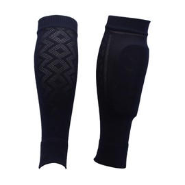 TCK Soccer Shin Guard Sleeves Football Leg Sleeves Youth Mens (Navy, Medium)