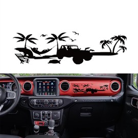 Vinyl Decal Sticker Dashboard Glove Box Beach Vinyl Decal Suitable for 2018-2023 Wrangler Gladiator JL JUL JT(Black)