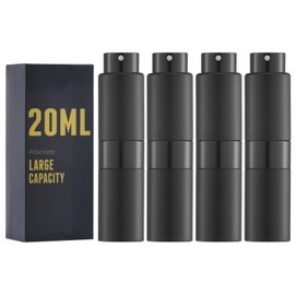 owlyee 20ML Perfume Atomizer, Travel Cologne Spray Bottle, Mini Empty Sprayer Dispenser (Black,4PCS)