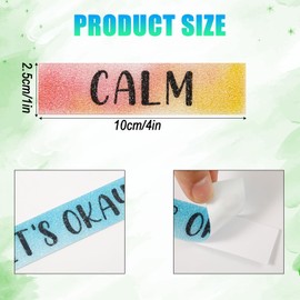 50pcs Calm Mood Calming Stickers, Number Focus Textured Sensory Strips It's Okay Adhesive Tactile Fidget Tape Reduce Stress Stickers for Phone Water Bottle Desk School Office