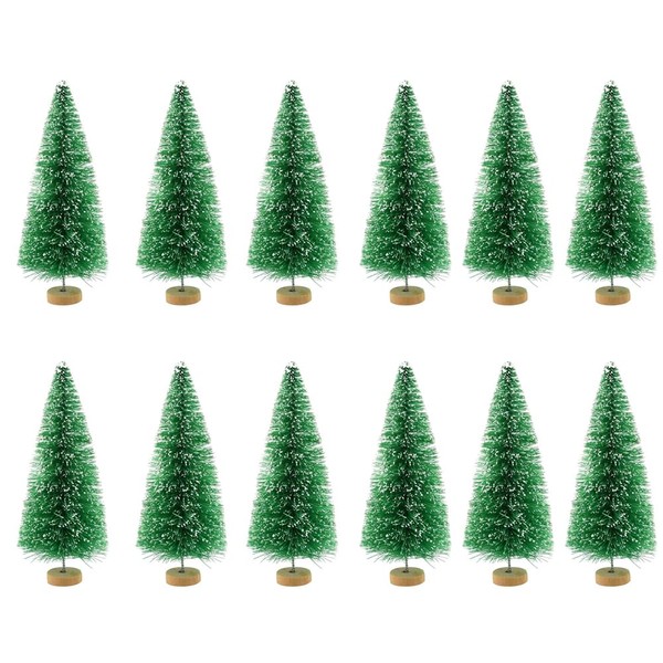 12 Pieces Mini Christmas Trees Bottle Brush Christmas Trees Miniature