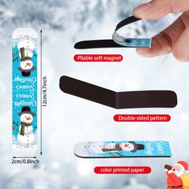 48 Pieces Winter Magnetic Bookmark Snowman Magnetic Page Markers Reindeer Cute Magnetic Page Bookmark for Kids Students School Home Reading Office Holiday Gift