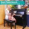 AODSK Wooden Duet Piano Bench with Padded Cushion and Storage