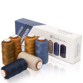 Lialina Denim Thread for Sewing Machine [6 x 150 m] – Seams Like Original – Jeans Sewing Thread Set Extra Strong No. 36 – Denim Thread for Sewing Machine – 100% Polyester