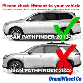 Window Deflectors Smoke Tinted Tape-On Side Window Vent Visor Deflectors Rain Guards Compatible with Nissan Pathfinder 2013-2020 - 4pcs. GW0728