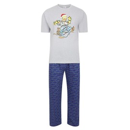 Mens Christmas Pyjamas Character Xmas Lights PJ Set Night Sleep Lounge Wear M-XXL New (Simp Lights - M)