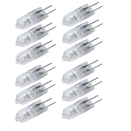 Ex-Pro® 12 Pack - Clear 10w G4 12v 2 Pin Halogen Capsule Bulbs/Lamps 2000hrs