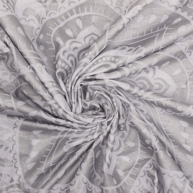 raajsee Grey Mandala Tapestry Bedroom Aesthetic - Indie Wall Tapestry