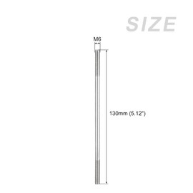 METALLIXITY Double Screws, Stud Screws, Both Ends, M6 Screws, 5.1 inches (130 mm) Length, 5 Pieces, 304 Stainless Steel, For Home Repair