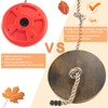 Yangbaga Wooden Round Disc Rope Swing 51”-73” Adjustable Climbing Rope