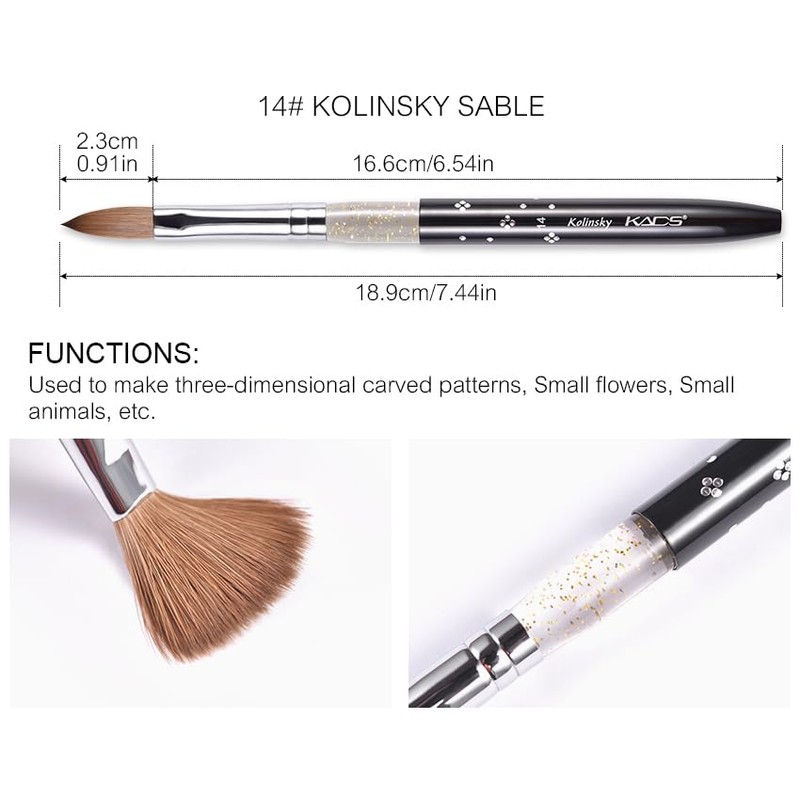 KADS Kolinsky Sable Nail Brush (Size 14)