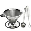Stainless Steel Pour Over Coffee Cone Dripper with Cup Stand