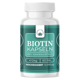 Saint Nutrition® Biotin Haarausfall Kapseln – Hochdosiert 10.000 µg – Haarvitamine für Haare, Haut & Nägel – Vegan, Ohne Zusatzstoffe – Vitamin B7 – Haarwuchs Unterstützung, 60 Premium Kapseln
