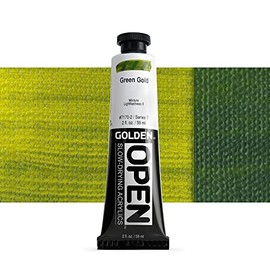 Golden - OPEN Acrylic Colour - 60ml Tube - Green Gold