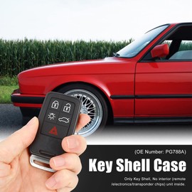 X AUTOHAUX Car Keyless Remote Key Fob Shell Case PG788A 5 Key Button Black
