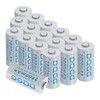 ABCTOY 16340 Rechargeable Battery 2800mAh 3.7V Button Top 16 Pack