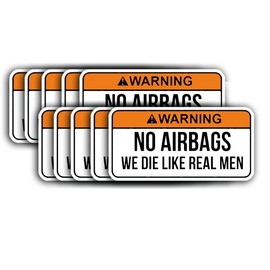 No Air Bags We Die Like Real Men Funny Vinyl Sticker Pack – 10 Decals, 2-Inch Wide, Weather-Resistant for Cars, Trucks, Laptops, and More