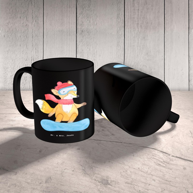 Mr. & Mrs. Panda Tasse Snowboarden Zauber - Geschenk, Kaffeetassen,