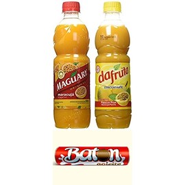 Maguary Passion Fruit Concentrate Juice 500ml + Dafruta Passion Fruit Concentrate Juice 500ml + Baton Milk Chocolate 16g