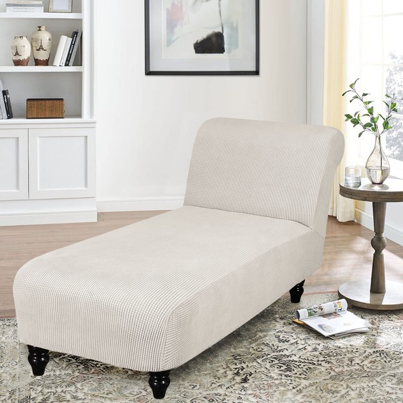 FantasDecor Chaise Lounge Cover Stretch Armless Chair Slipcover for Living