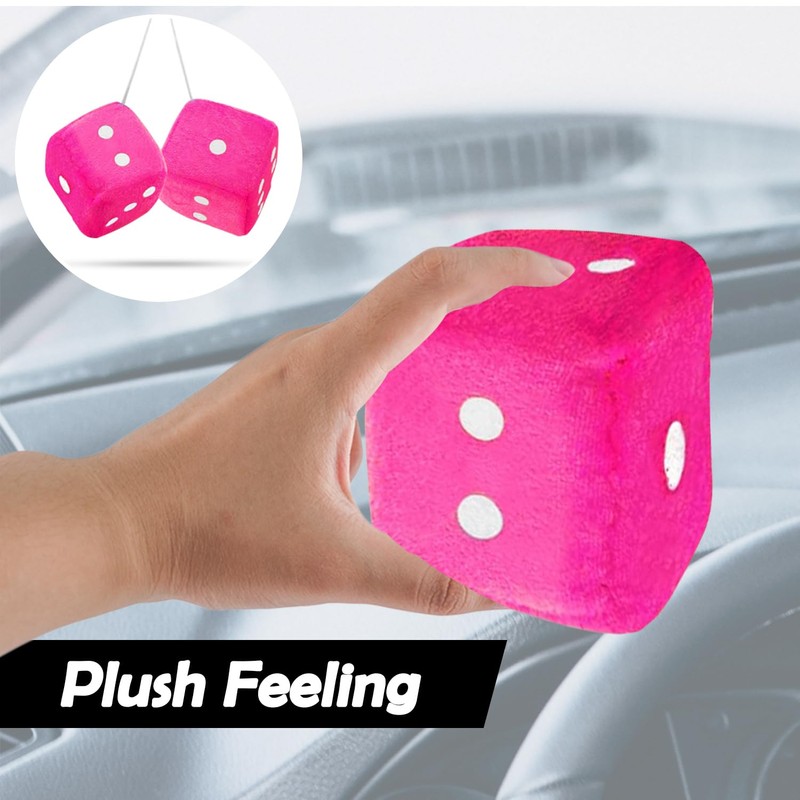 Zone Tech Light Pink Hanging Dice- A Pair