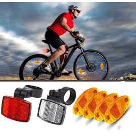 Guidre Rear Reflector Bicycle with Accessories Bicycle Spokes Cat Eyes – [Set of 6] Shatterproof I Reflectors Bicycle, Bicycle Reflectors, Cat Eye Reflectors Bicycle, Spoke Reflectors