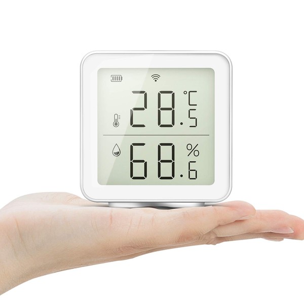 smart Wifi Temperature Hygrometer, Humidity Meter with Alert Compatible with Alexa Smart Life APP 30-Days Historical Record Wifi Temperature Humidity Sensor for Baby Room Garage Wine Cellar Servers