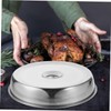 Healeved 2Pcs Stainless Steel Steak Cover, 24cm Round Griddle Dome,