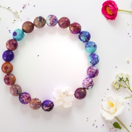 JERYAQTQ Confirmation Gifts for Teenage Cross Charm Beaded Bracelet for Women/Men Relax Anxiety Jewelry Faith Gifts Catholic Sponsor Gift (Emperor Purple)