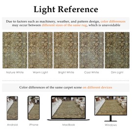 PureCozy Area Rug 8x10 Brown Living Room Machine Washable Vintage Carpet Non Slip Indoor Retro Traditional Accent Throw Large Rug for Office Bedroom Dining Room