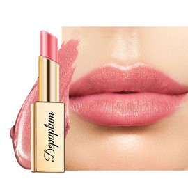 Depuplum Nude Pink Lipstick Moisturizing for Women Shimmer Tinted Lip Balm Hydrating Nourishing Lip Gloss Vegan& Cruelty Free Lip Makeup, ZG114 New Moon