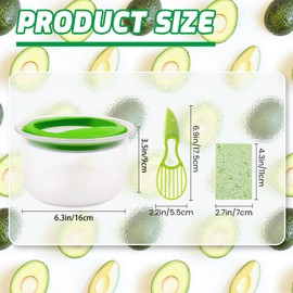 WodGod Guacamole Keeper(1 Pcs), Guacamole Bowls, Avocado Keeper Fresh Guacamole Plastic Kitchen Storage Container with Air Tight Lid, 3-in-1 Avocado Slicer and Cleaning sponge