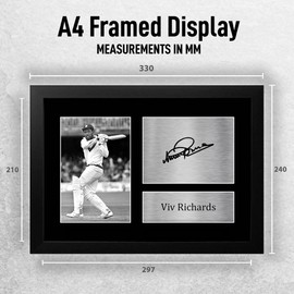 HWC Trading FR A4 Viv Richards Gifts Printed Signed Autograph Picture for Cricket Memorabilia Fans - A4 Framed