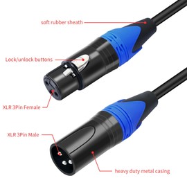 XLR Splitter Cable, XLR Male to Dual XLR Female Y Splitter 3 Pin Balanced Microphone Cable, XLR Y Splitter Cable 2 Female to 1 Male, 60cm/1.96ft