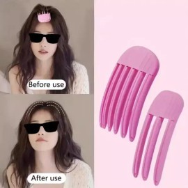 2pcs 푹신한 머리핀 컬링 앞머리 클립 헤어 뿌리 Volumizing 세트 여성 고정 패션 볼륨 롤러 [6 Teeth-1pc] 2pcs Plush Hairpin Curling Hair Front Clip Root Volumizing Set Women's Fixation Fashion Volume Roller [6 Teeth-1pc]