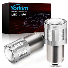 Yorkim 1156 LED Bulb Red, 3000 Lumens 300% Super Brighter LED Tail Brake Lights, BA15S P21W 7506 1003 1141 Led Bulbs for Car Stop Lights Brake Lights Tail Light Bulbs, Pack of 2